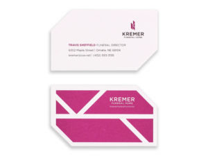 Kremer Funeral Home Temporary Business Cards Eleven19 Graphic Design